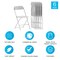 Emma and Oliver Set of 6 Stackable Folding Plastic Chairs - 650 LB Weight Capacity